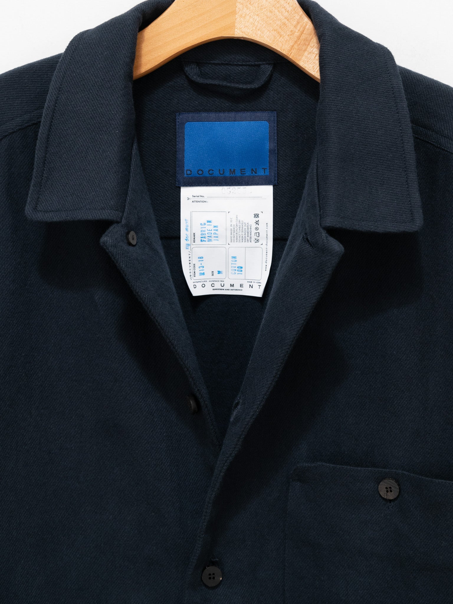 Namu Shop - Document Brushed Cotton French Shirt - Navy