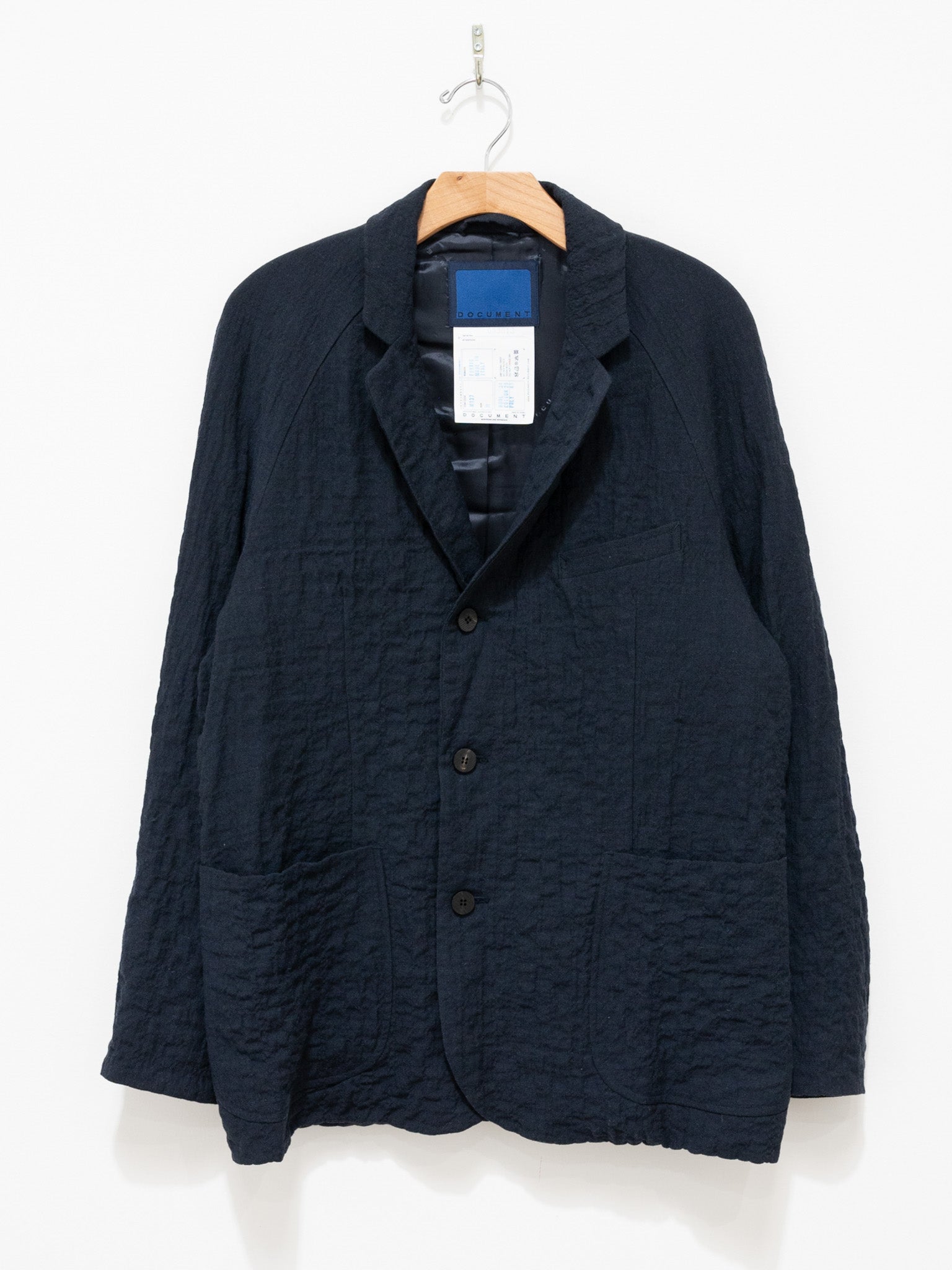 Namu Shop - Document Wool Cotton Raglan Jacket - Navy