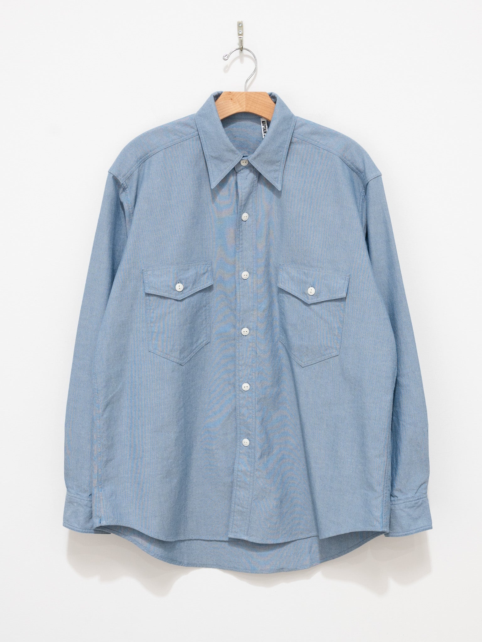 Namu Shop - Kaptain Sunshine Washed Finx Dungarees Work Shirt - Blue