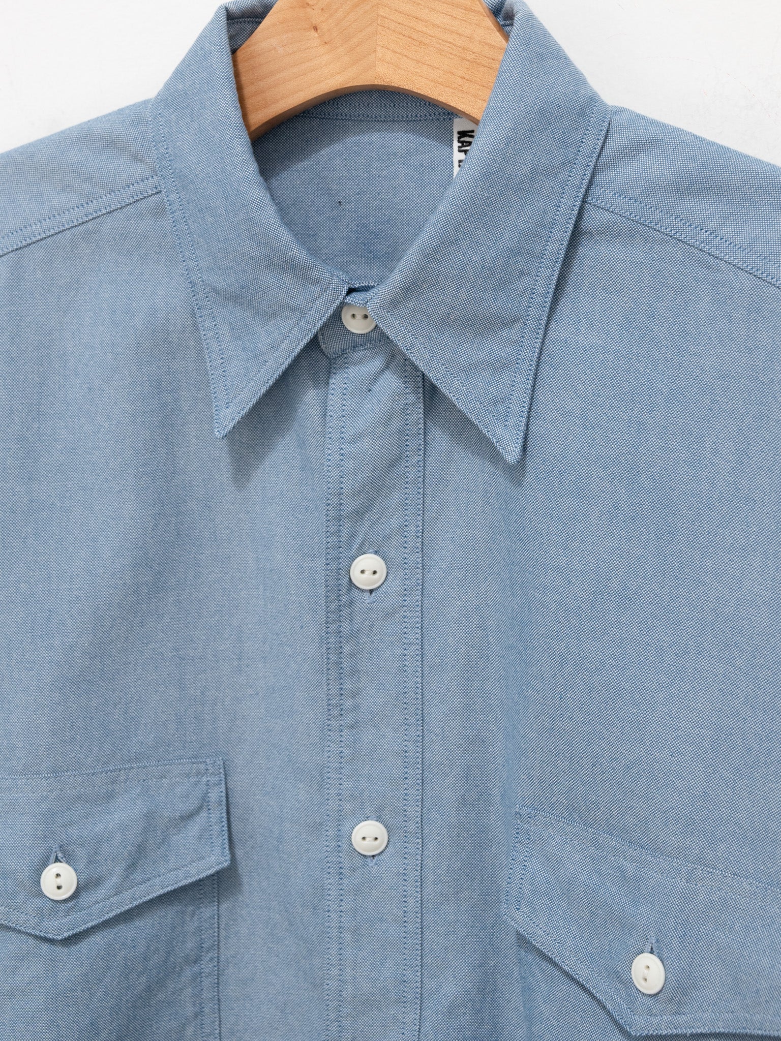 Namu Shop - Kaptain Sunshine Washed Finx Dungarees Work Shirt - Blue