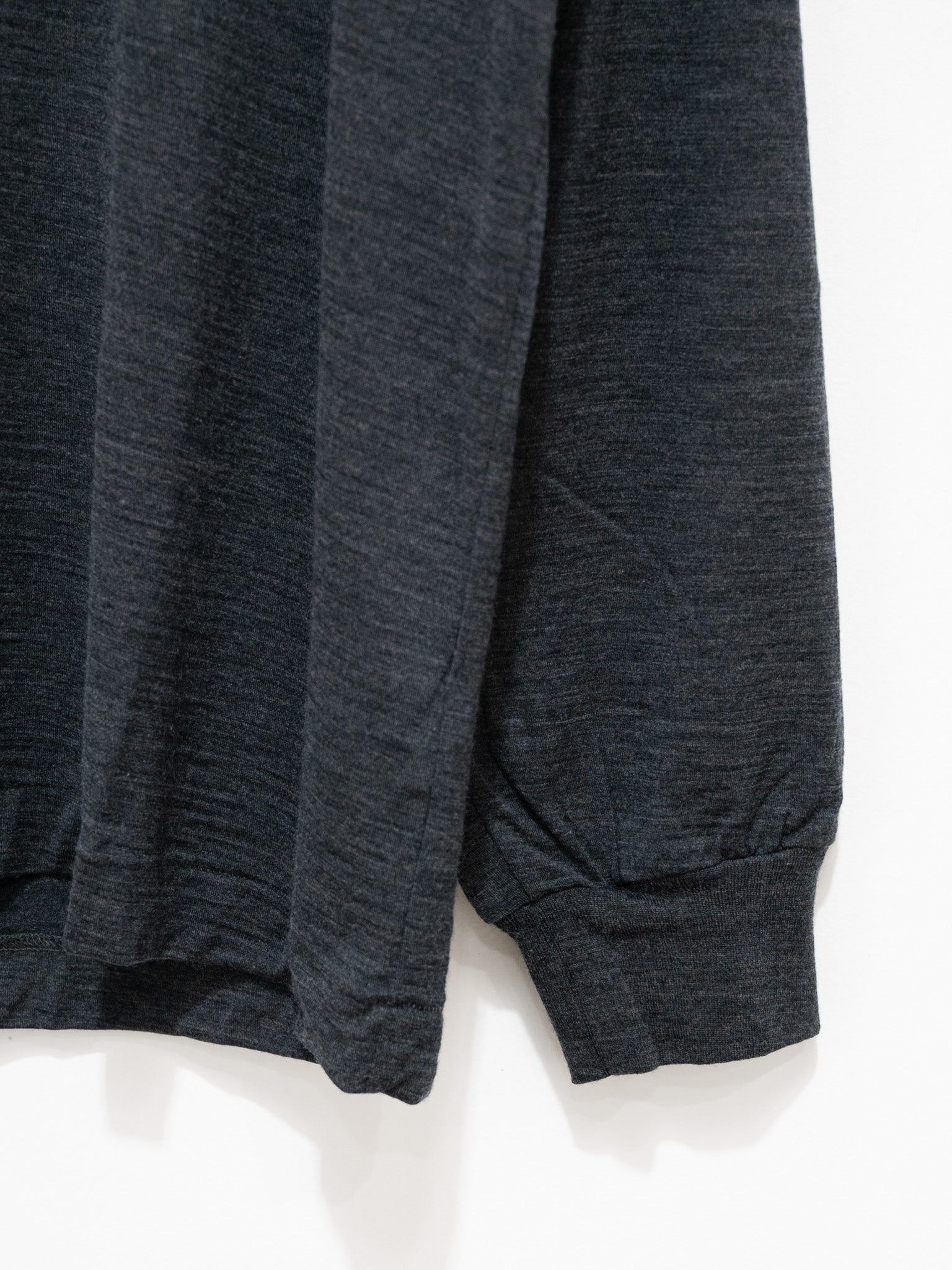 Namu Shop - Kaptain Sunshine Super Soft Washable Merino Tenjiku L/S Tee - Top Charcoal