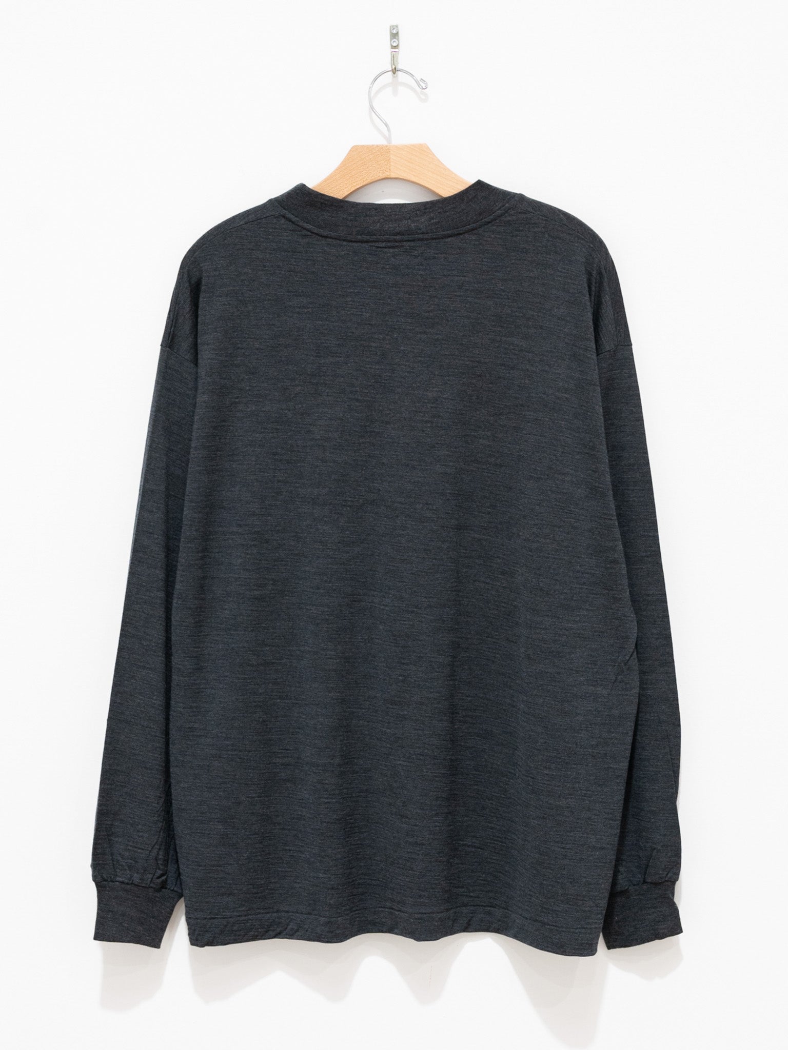 Namu Shop - Kaptain Sunshine Super Soft Washable Merino Tenjiku L/S Tee - Top Charcoal