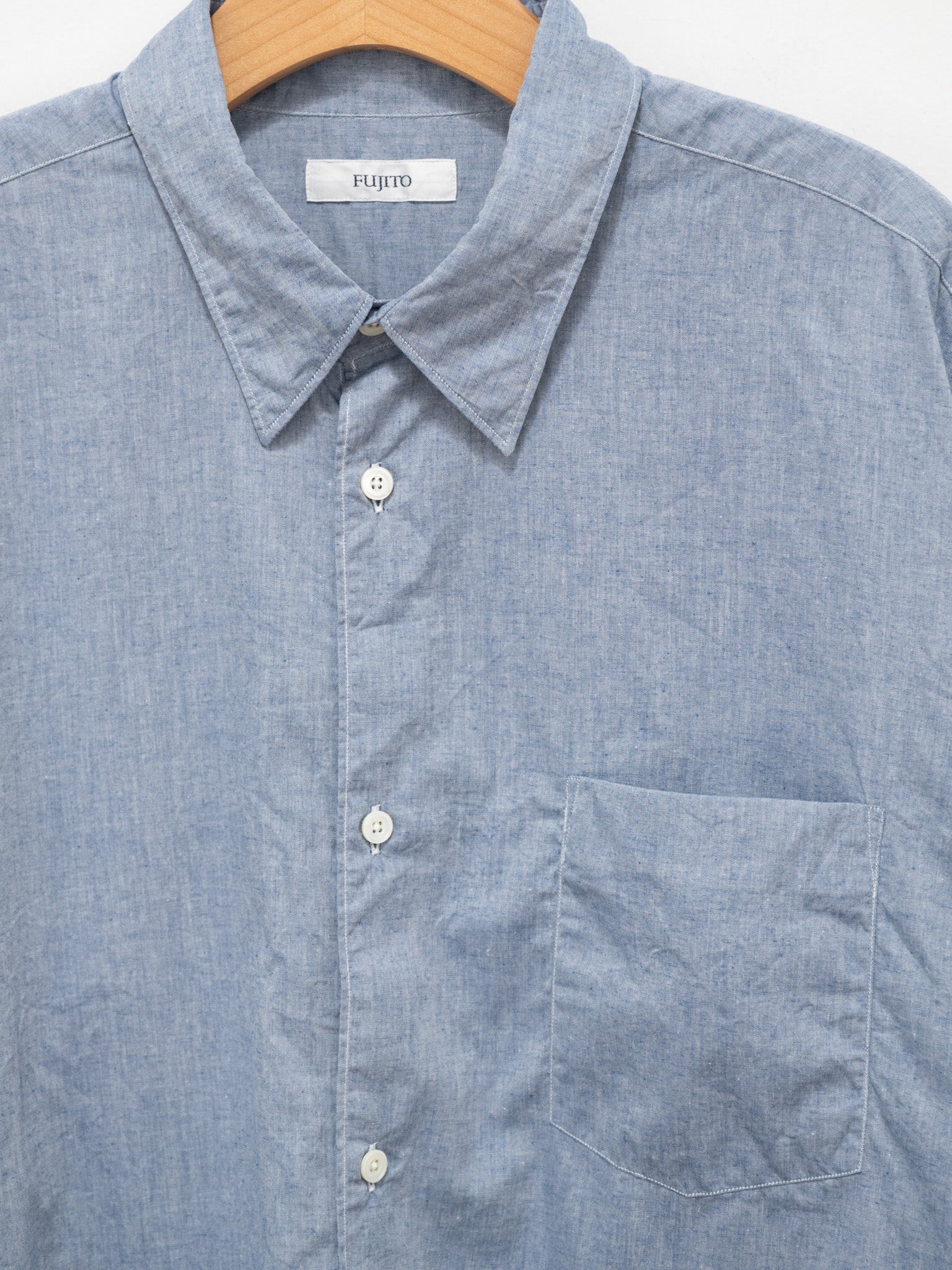 Namu Shop - Fujito B/S Shirt - Blue Chambray