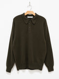 Namu Shop - Fujito Wool Cashmere Knit Polo - Olive Green