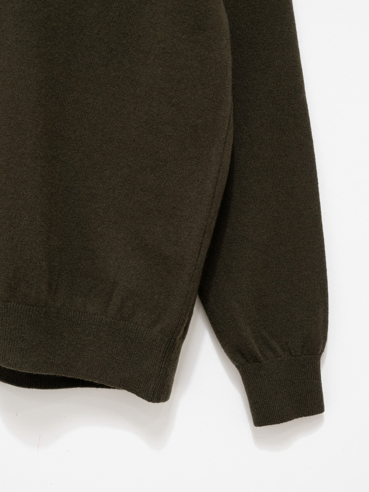 Namu Shop - Fujito Wool Cashmere Knit Polo - Olive Green