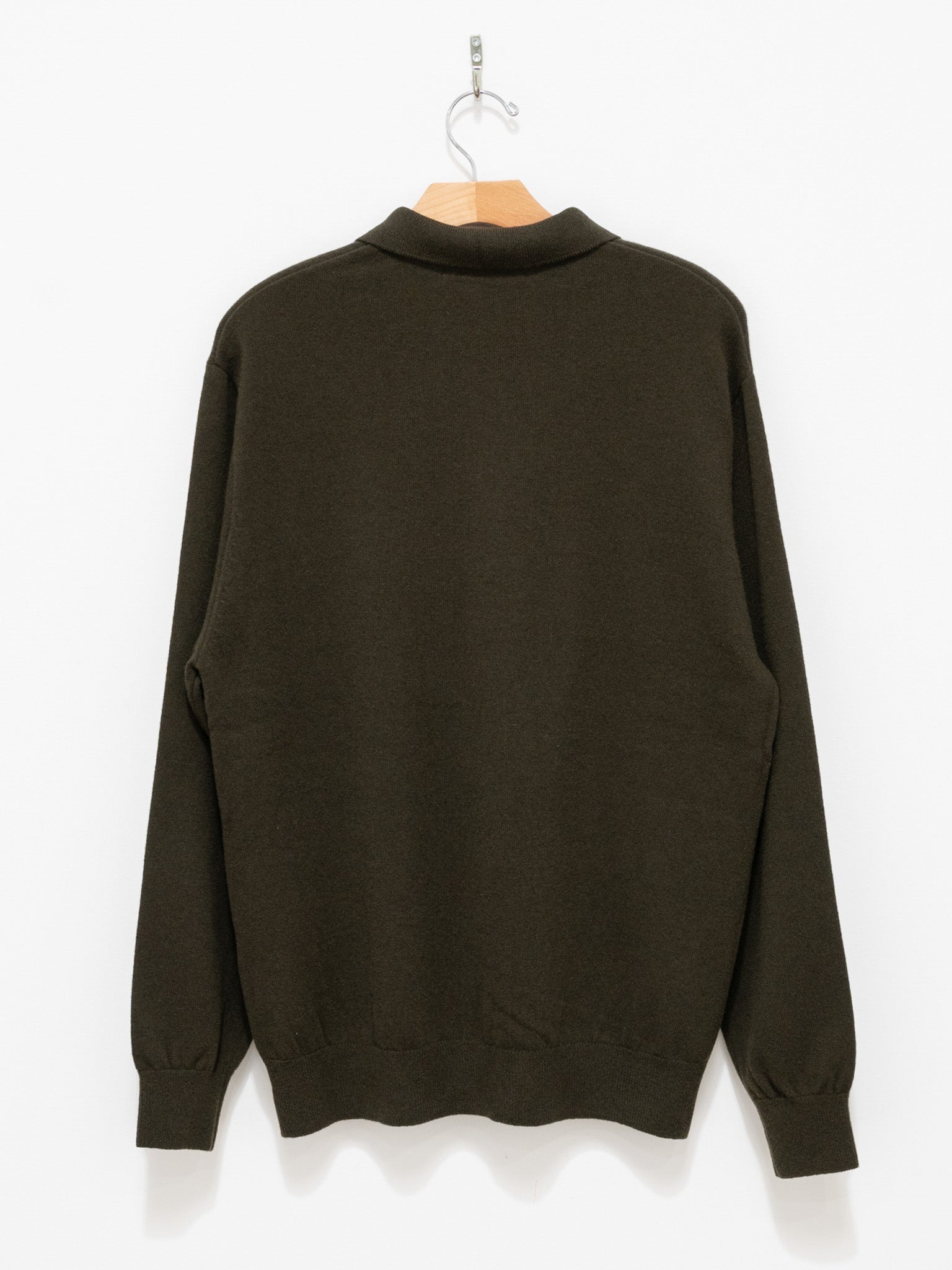 Namu Shop - Fujito Wool Cashmere Knit Polo - Olive Green
