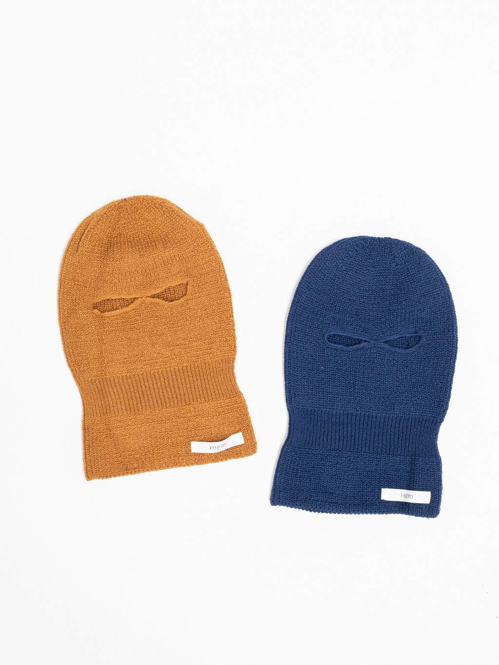 Namu Shop - Fujito Knit Balaclava Beanie - Royal Blue, Camel