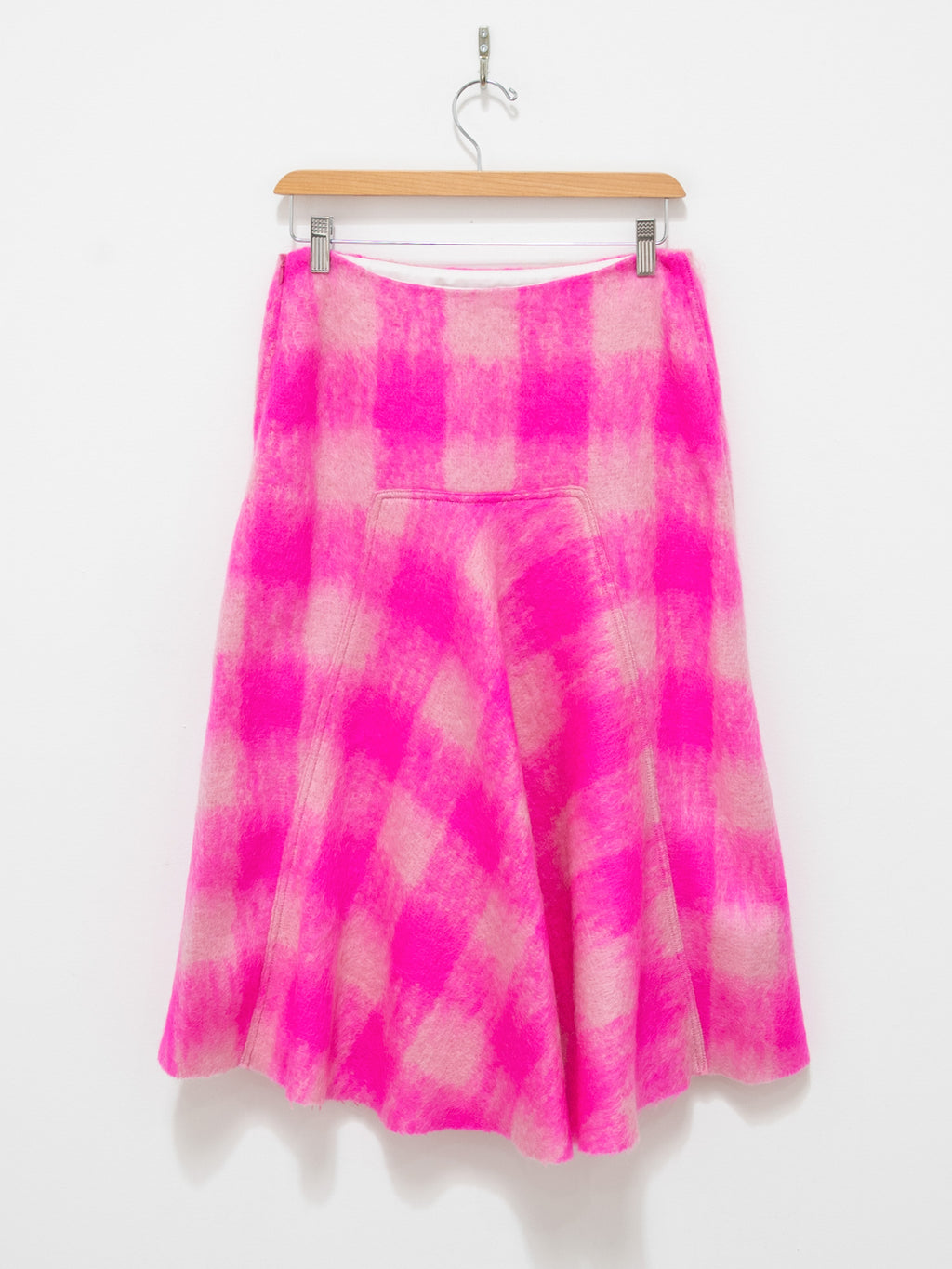 Secret Mohair Skirt - Fuchsia Pink Check