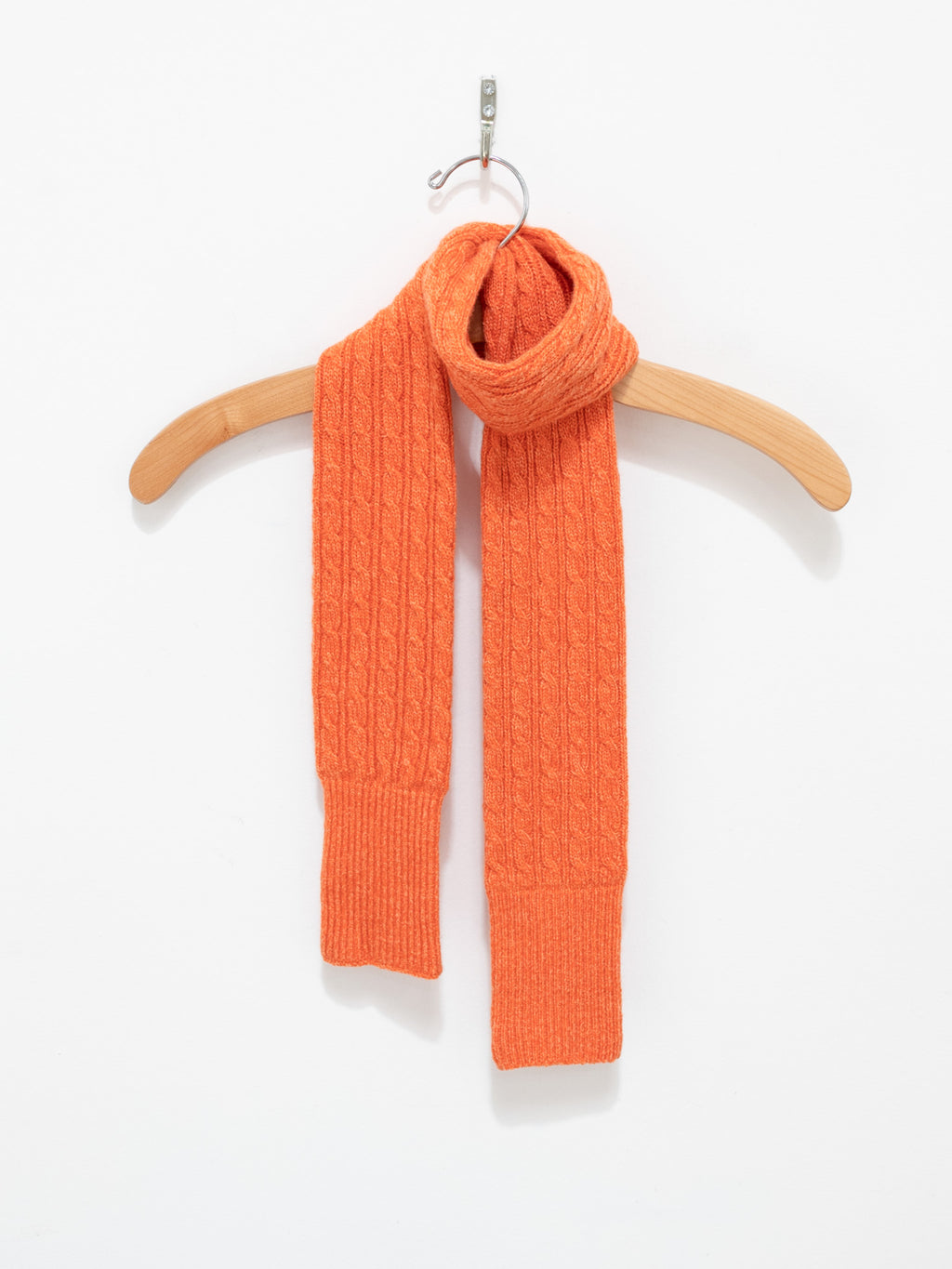 Namu Shop - Babaco Cashmere Cable Small Muffler - Orange Melange