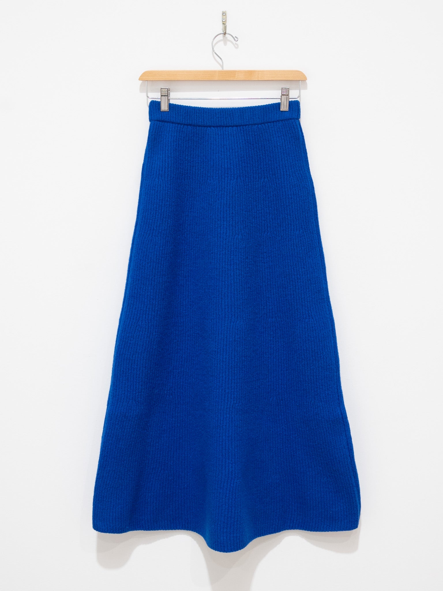 Namu Shop - Auralee Milled French Merino Rib Knit Flare Skirt - Royal Blue