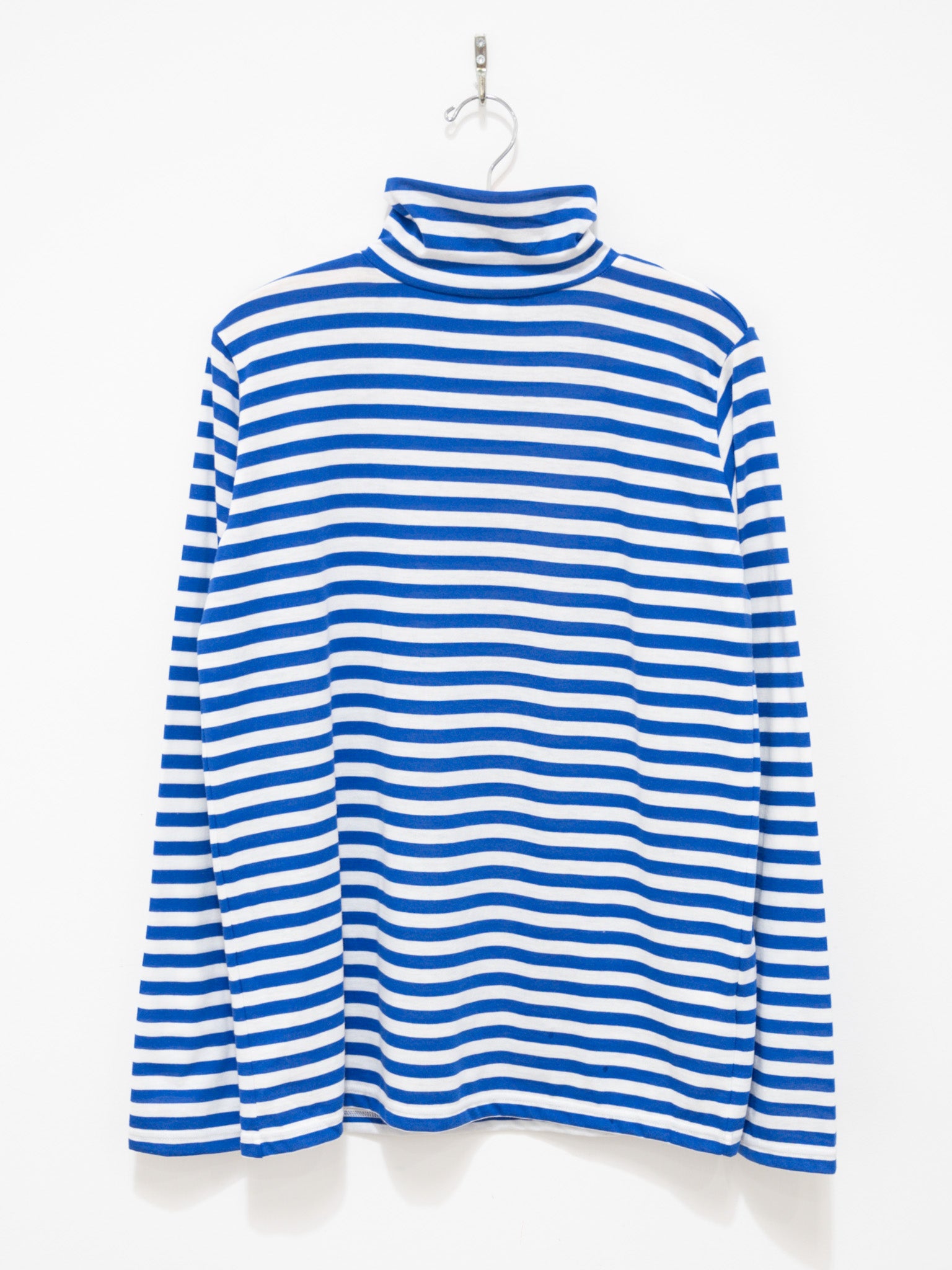 Namu Shop - Veritecoeur T/C Border High Neck Tee - White x Blue