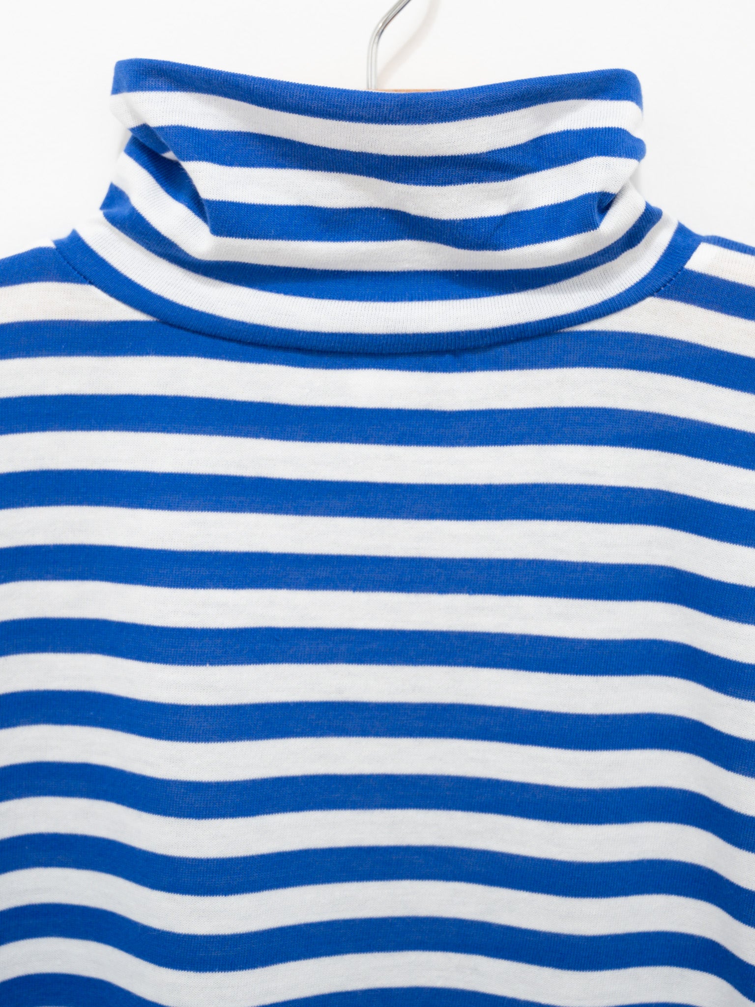 Namu Shop - Veritecoeur T/C Border High Neck Tee - White x Blue
