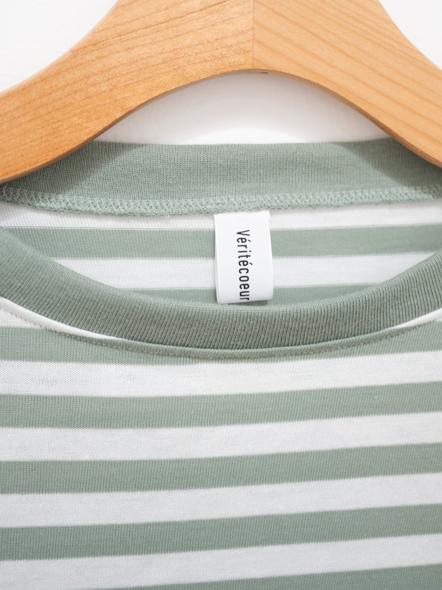 Namu Shop - Veritecoeur T/C Border Tee - White x Gray