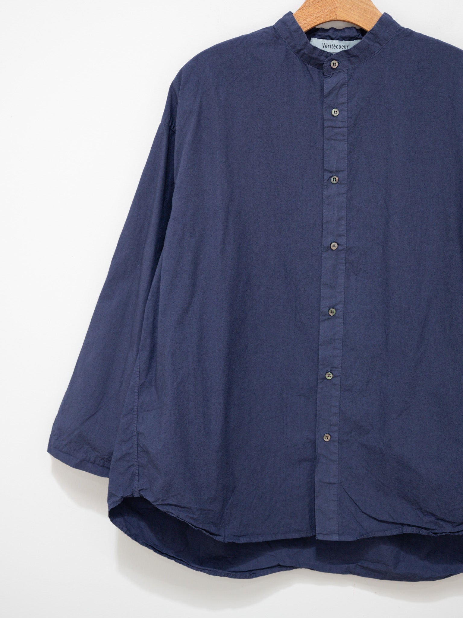 Namu Shop - Veritecoeur Stand Collar Shirt - Navy