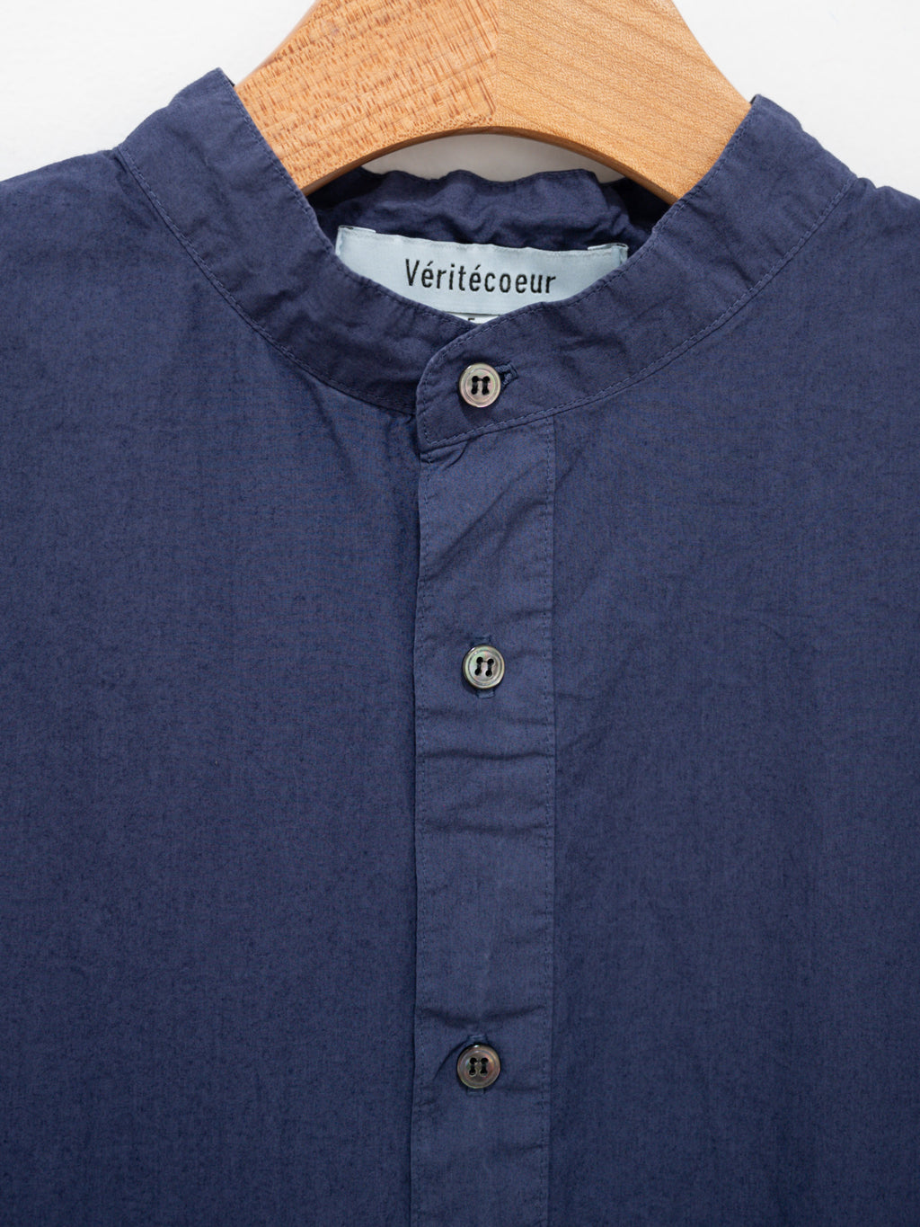 Namu Shop - Veritecoeur Stand Collar Shirt - Navy