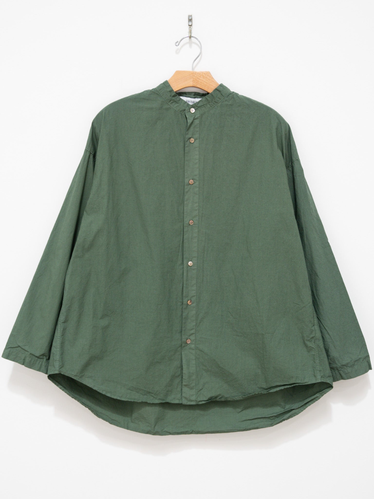 Namu Shop - Veritecoeur Stand Collar Shirt - Green