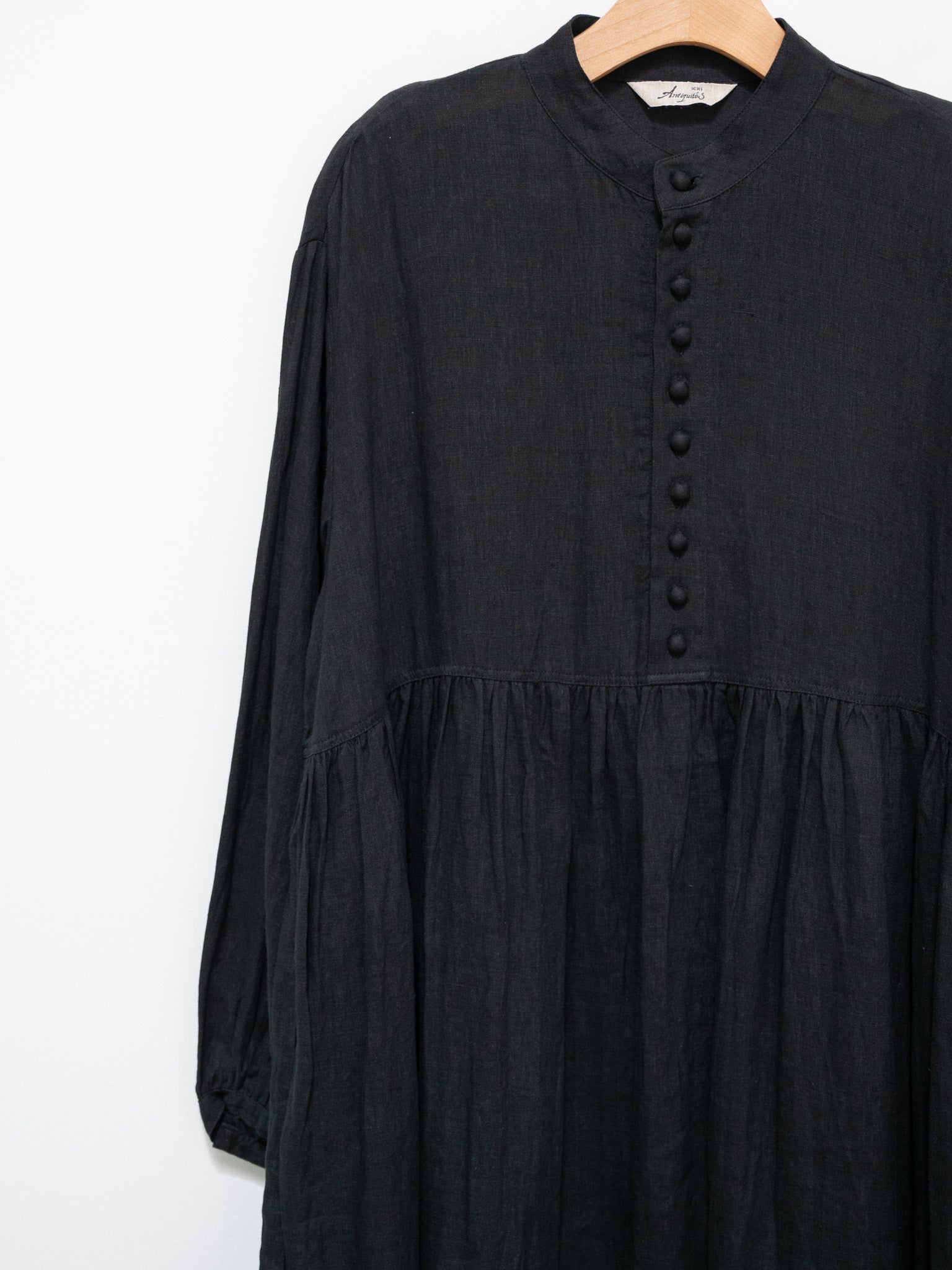Namu Shop - Ichi Antiquites French Linen Dress - Black
