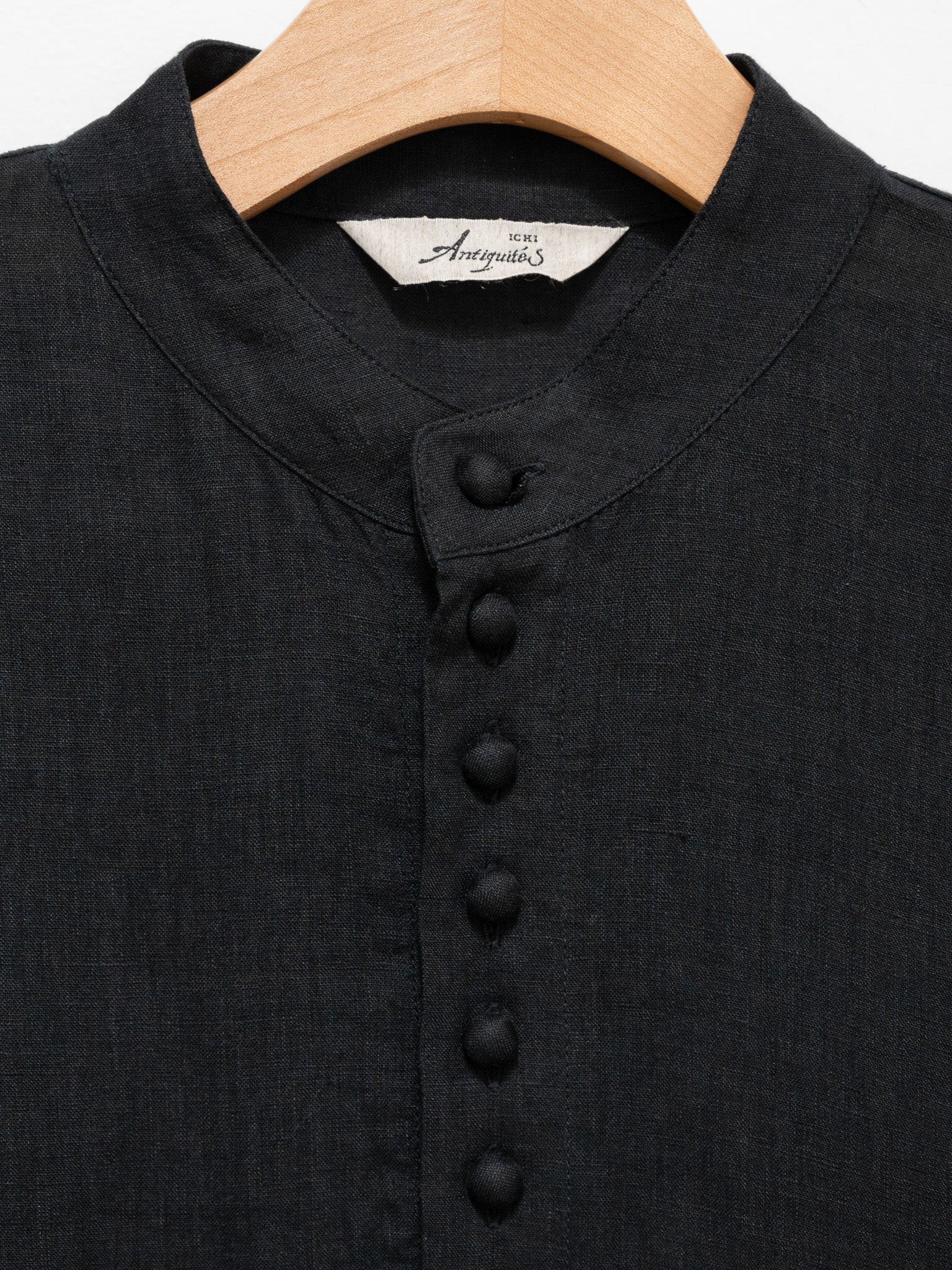 Namu Shop - Ichi Antiquites French Linen Dress - Black