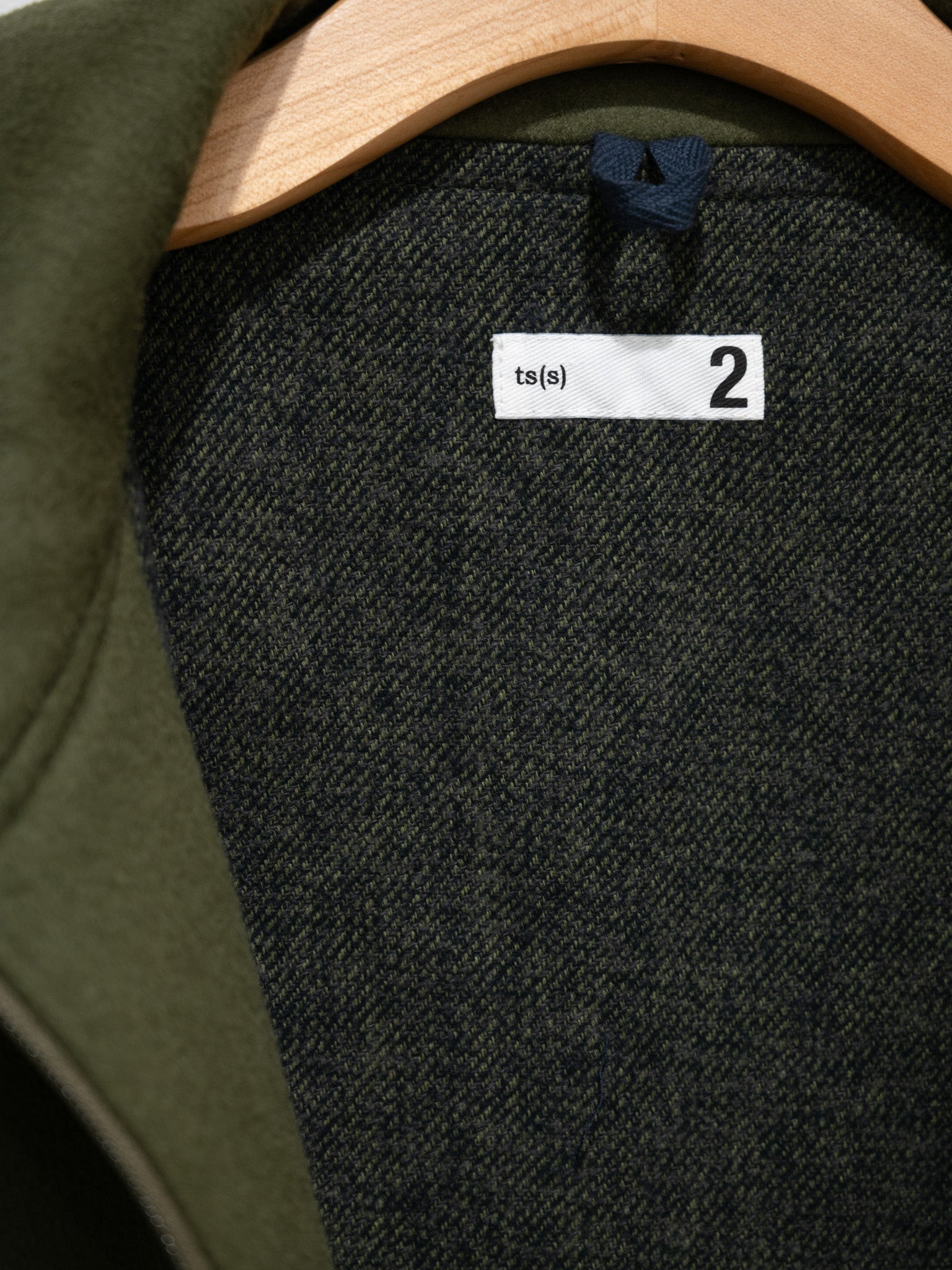 Namu Shop - ts(s) Beaver Finished Wool High Neck Jacket - Olive