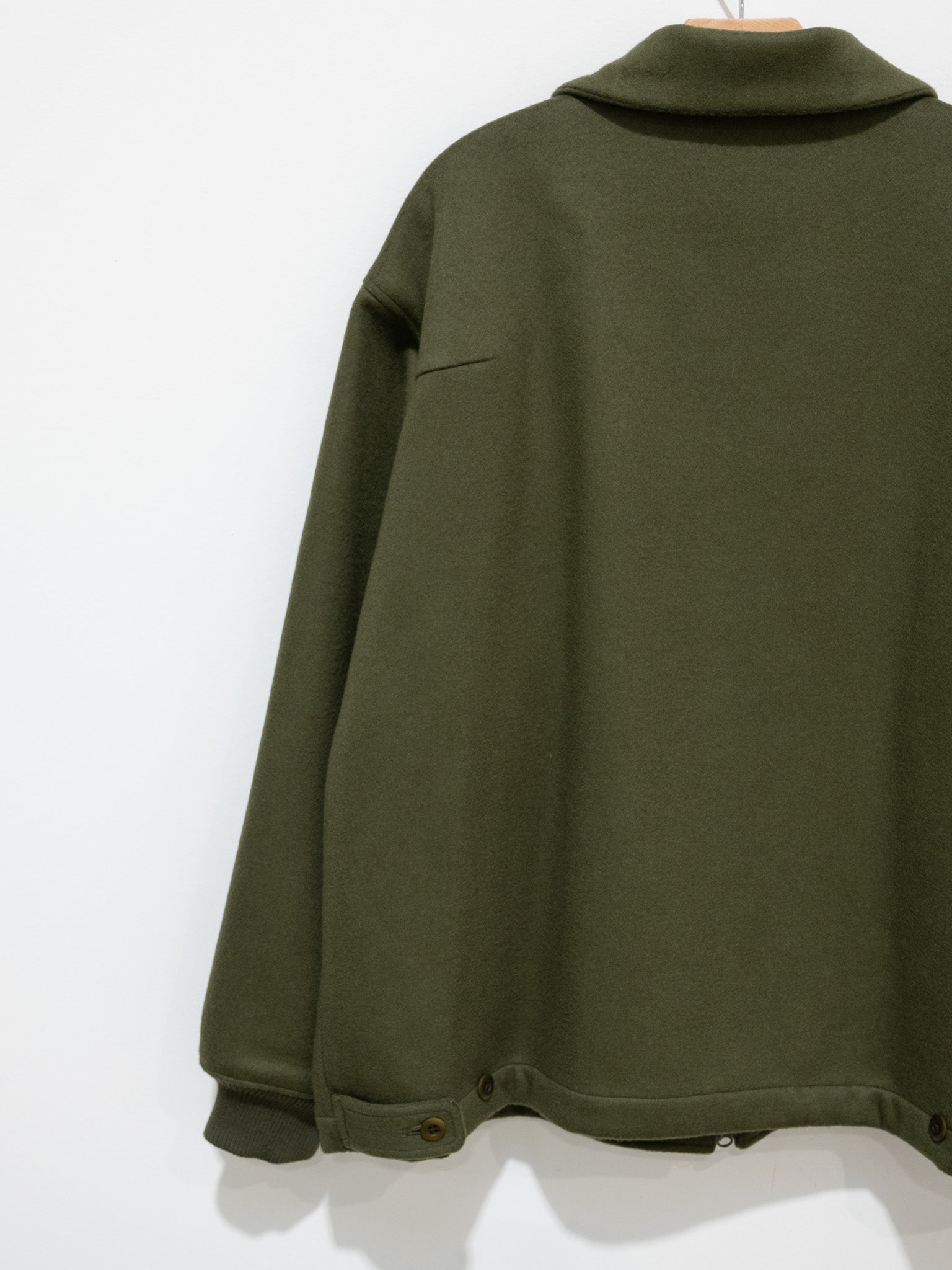 Namu Shop - ts(s) Beaver Finished Wool High Neck Jacket - Olive