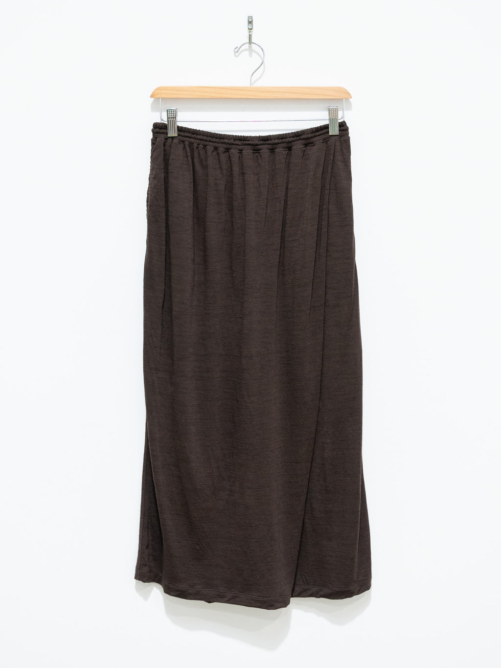 Namu Shop - Unfil Superfine Merino Plain Jersey Skirt - Dark Brown