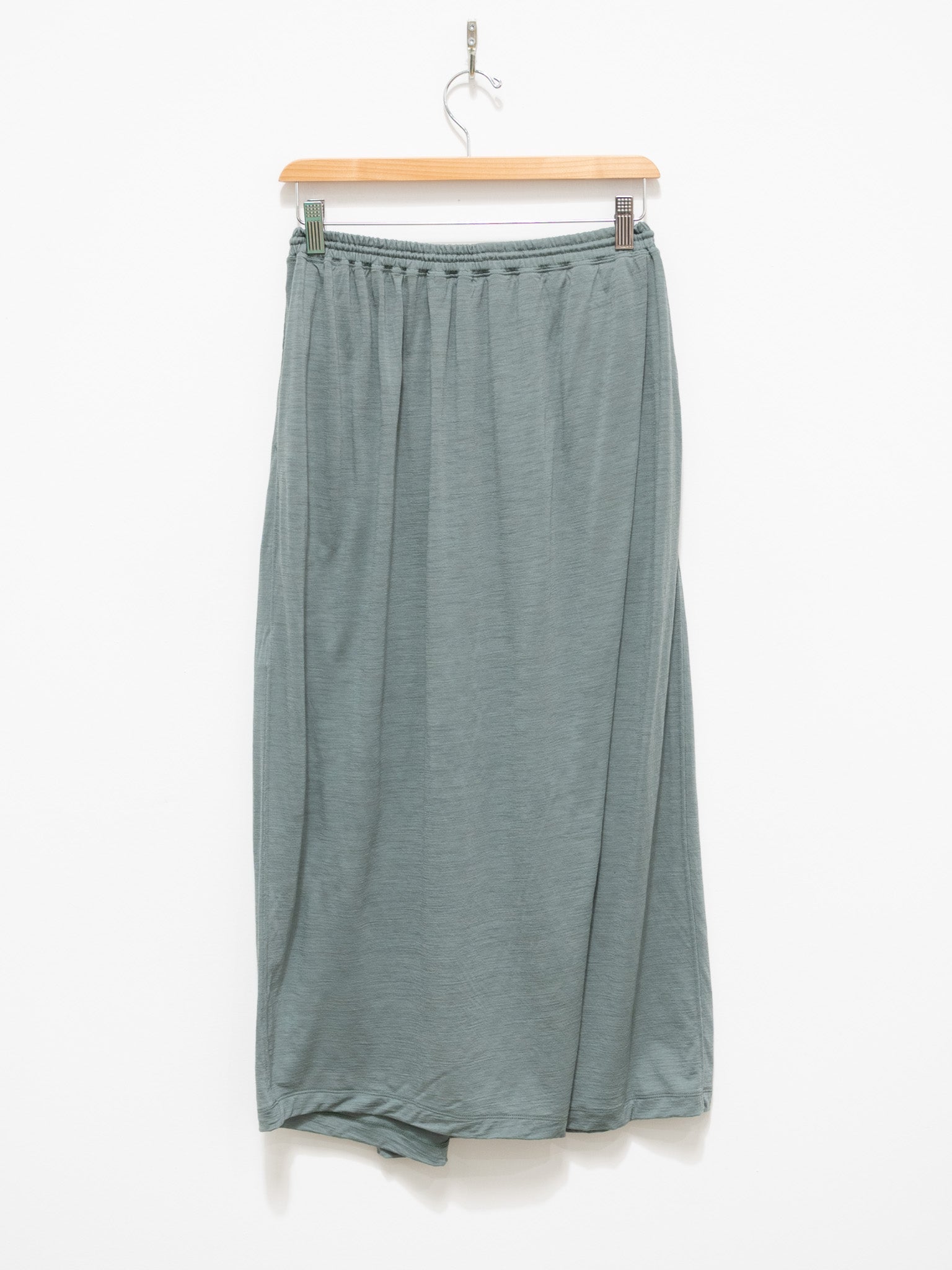 Namu Shop - Unfil Superfine Merino Plain Jersey Skirt - Patina Green