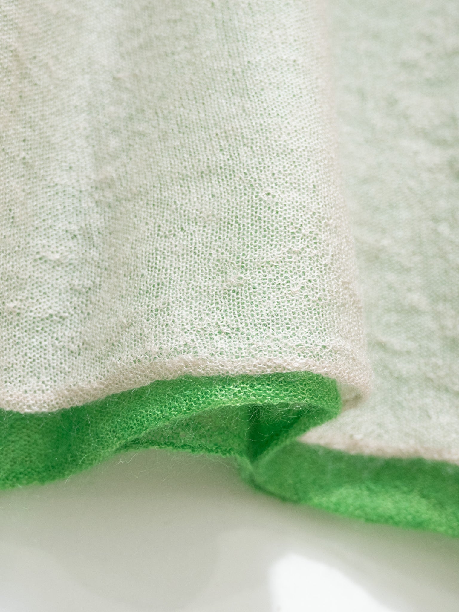 Namu Shop - Unfil Extrakid Mohair and Silk Layered Sweater - Greige x Green