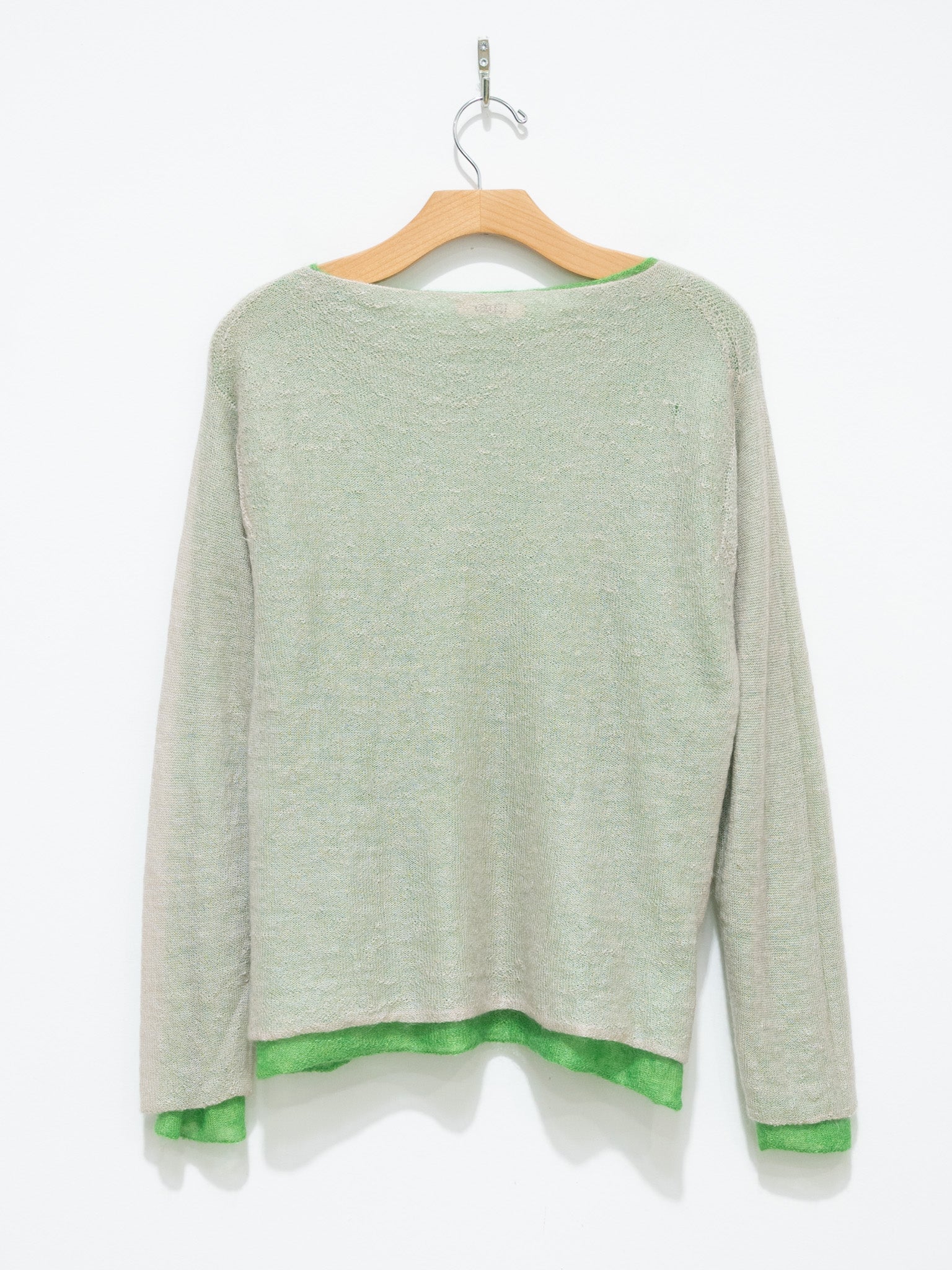 Namu Shop - Unfil Extrakid Mohair and Silk Layered Sweater - Greige x Green