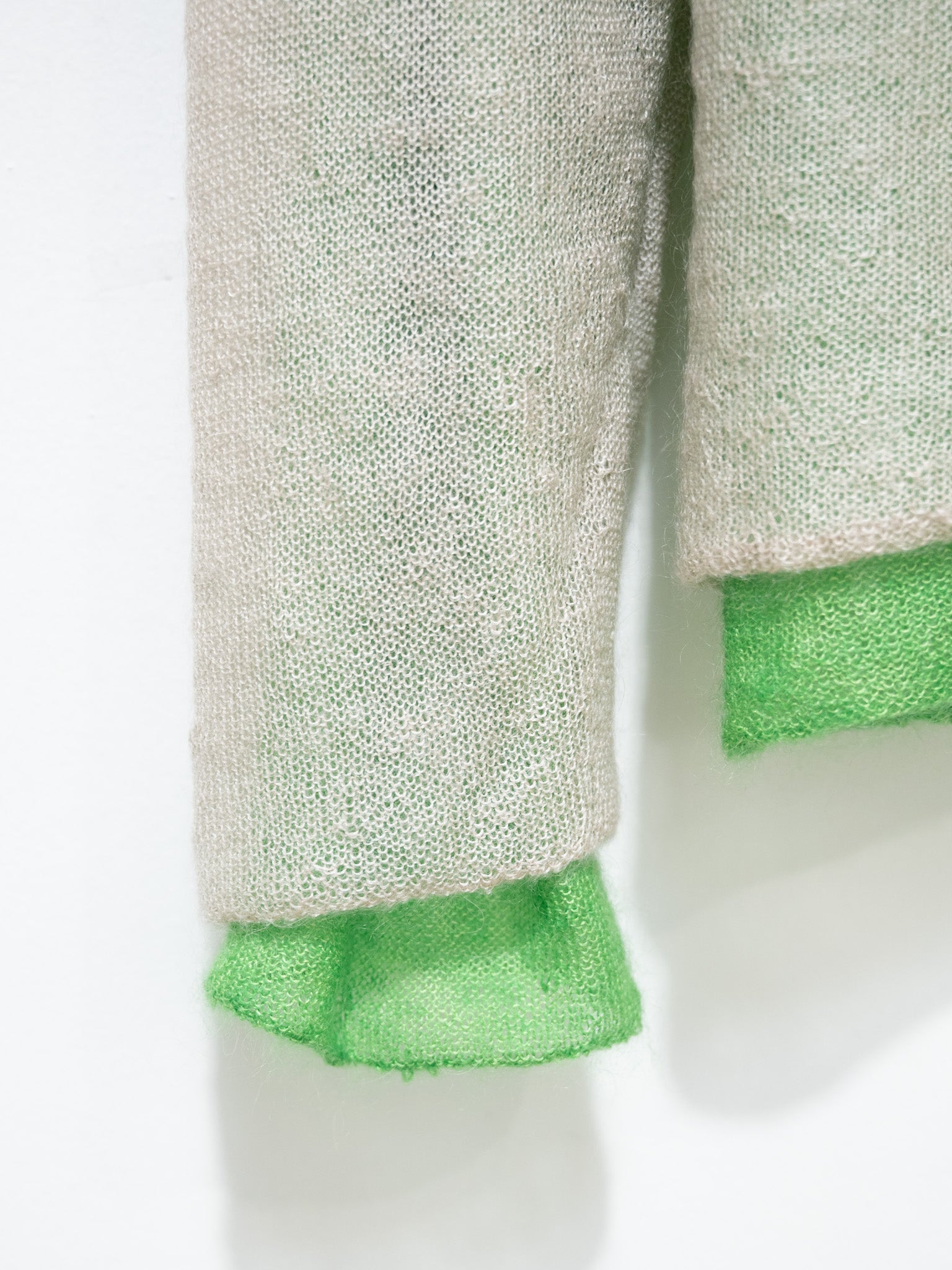 Namu Shop - Unfil Extrakid Mohair and Silk Layered Sweater - Greige x Green