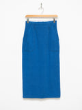 Namu Shop - Unfil Raw Silk Ribbed Jersey Pencil Skirt - Blue