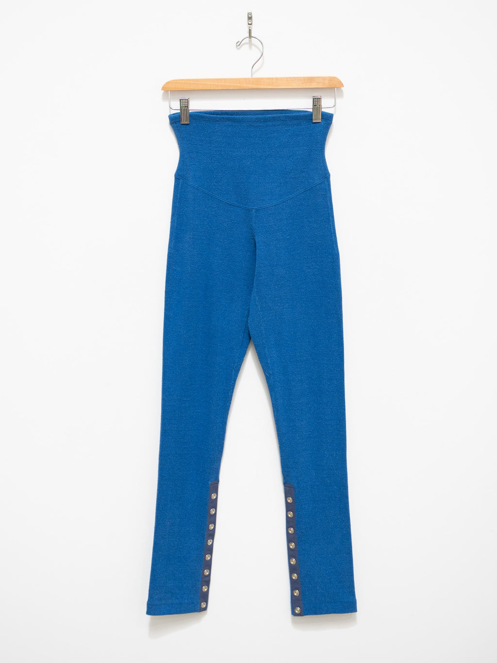 Namu Shop - Unfil Raw Silk Ribbed Jersey Skinny Pants - Blue