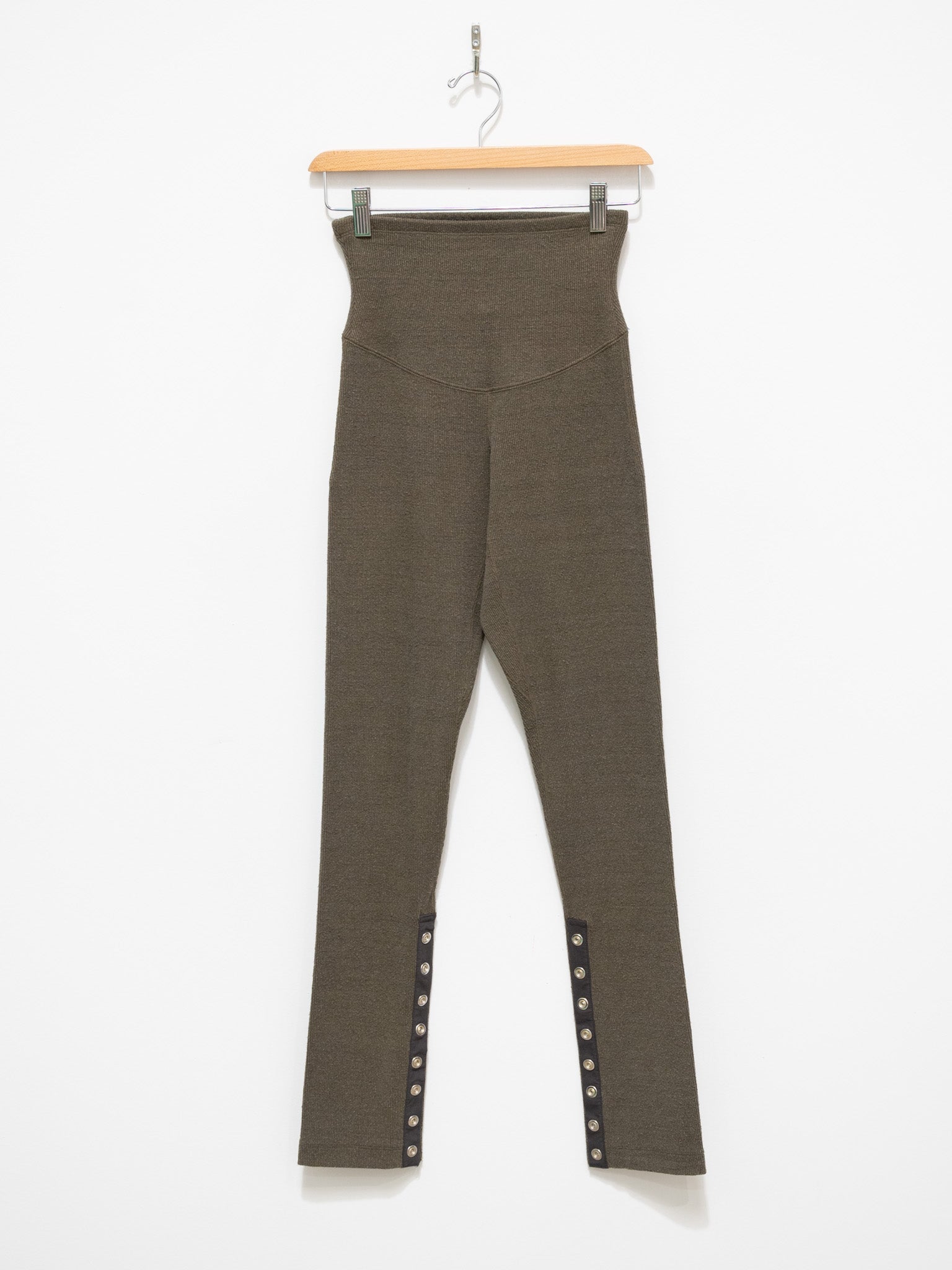 Namu Shop - Unfil Raw Silk Ribbed Jersey Skinny Pants - Dark Taupe