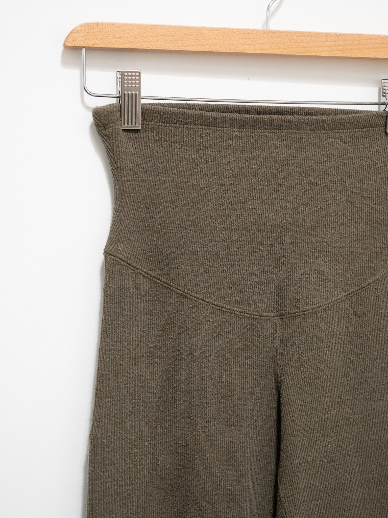 Namu Shop - Unfil Raw Silk Ribbed Jersey Skinny Pants - Dark Taupe