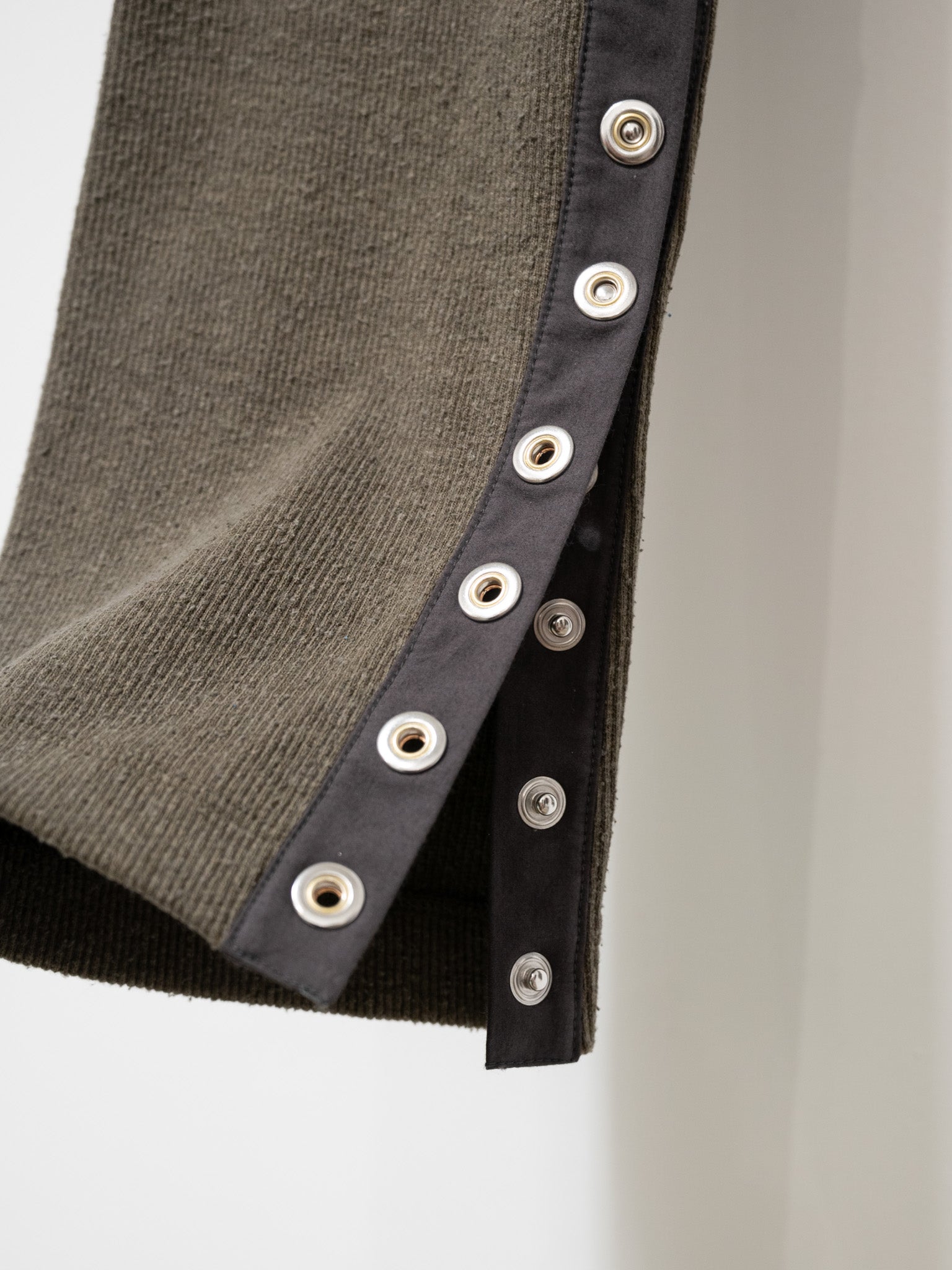 Namu Shop - Unfil Raw Silk Ribbed Jersey Skinny Pants - Dark Taupe