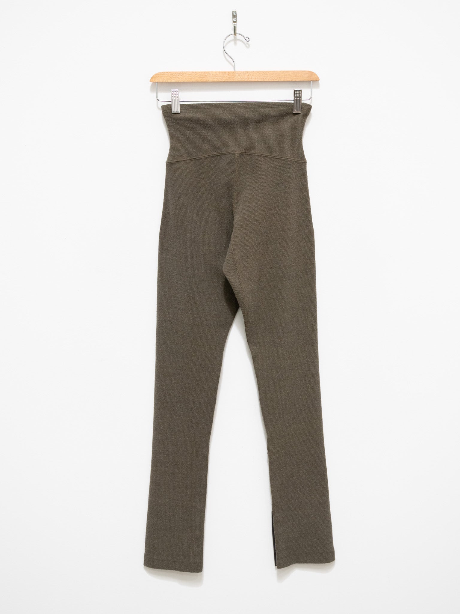 Namu Shop - Unfil Raw Silk Ribbed Jersey Skinny Pants - Dark Taupe