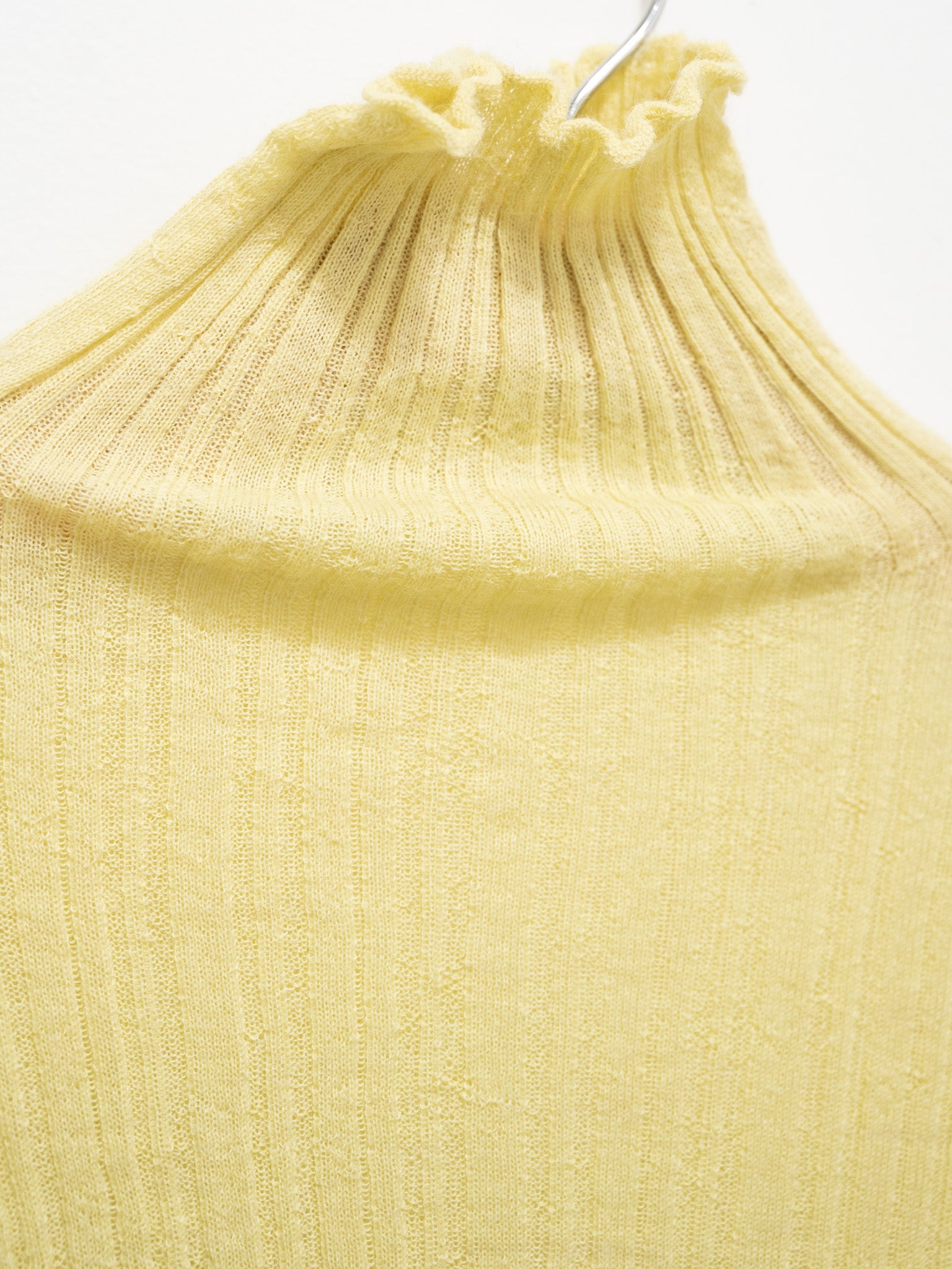 Namu Shop - Unfil Baby Suri Alpaca High Neck Sweater - Lemon Yellow