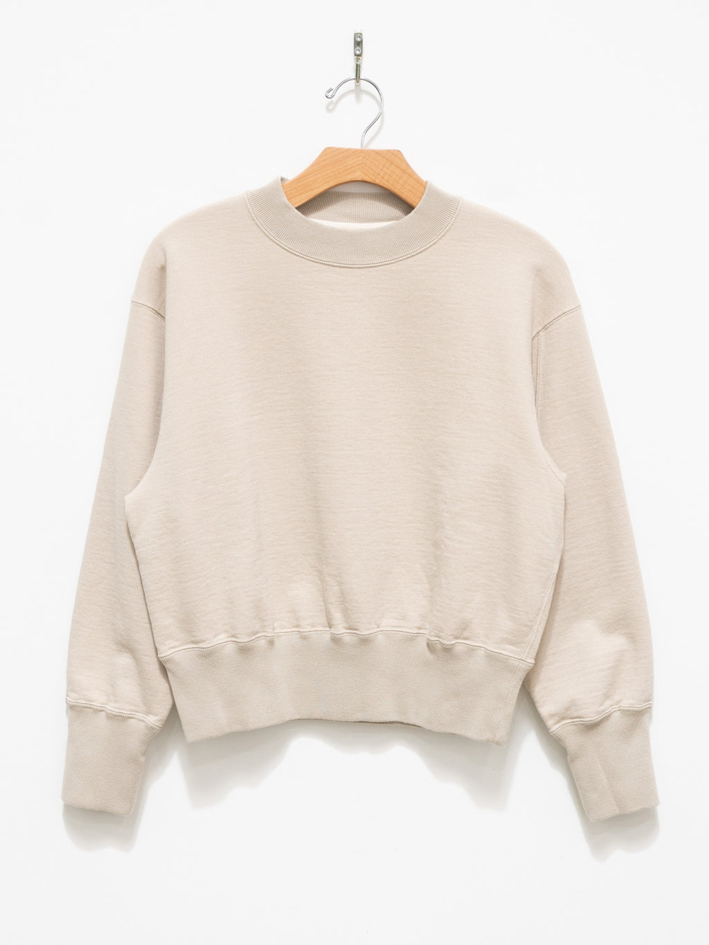 Namu Shop - Unfil Vintage Cotton Fleece Cropped Sweatshirt - Light Beige