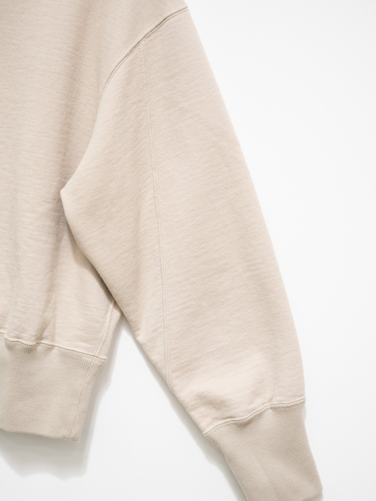 Namu Shop - Unfil Vintage Cotton Fleece Cropped Sweatshirt - Light Beige