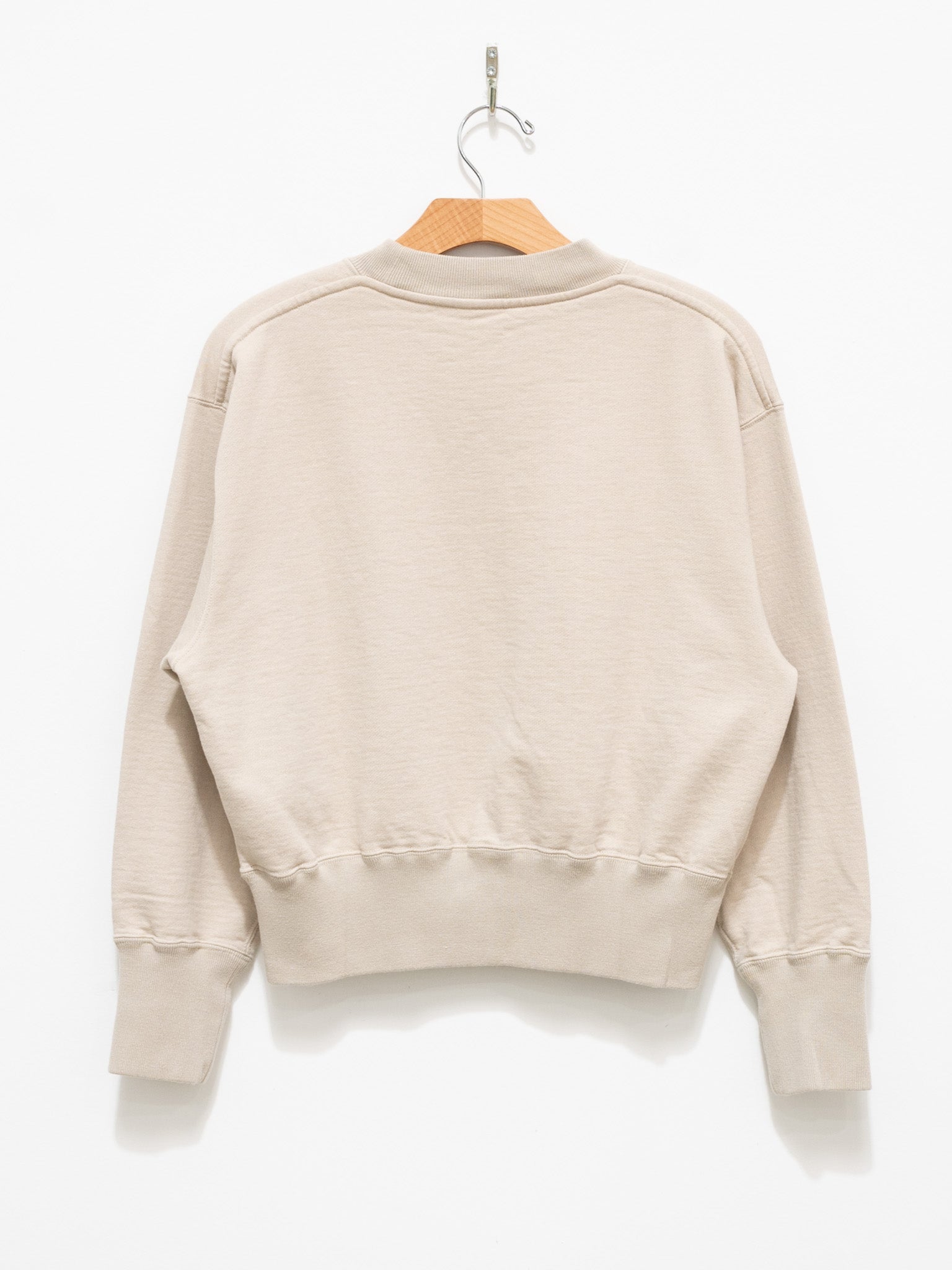 Namu Shop - Unfil Vintage Cotton Fleece Cropped Sweatshirt - Light Beige