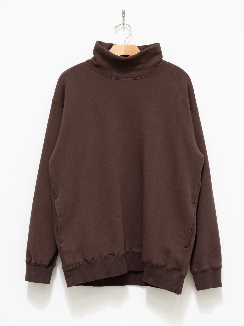 Namu Shop - ts(s) Back Brushed High Neck Sweatshirt - Brown