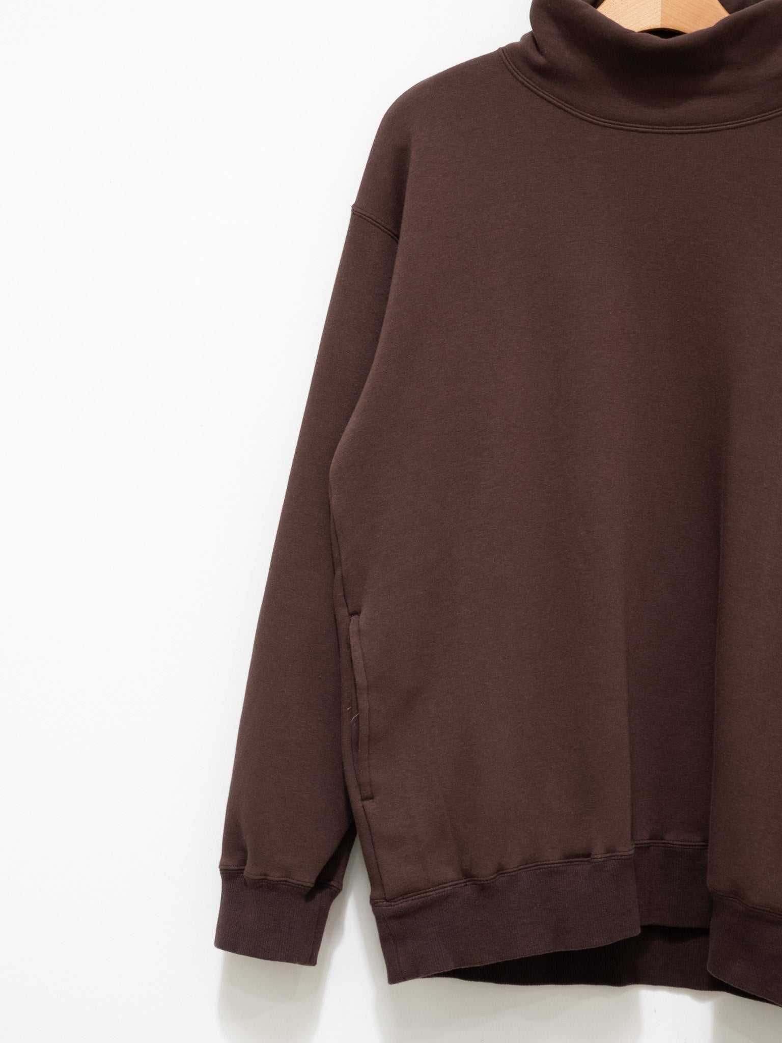 Namu Shop - ts(s) Back Brushed High Neck Sweatshirt - Brown
