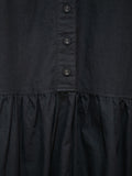 Namu Shop - ICHI Open Collar Gather Dress - Black