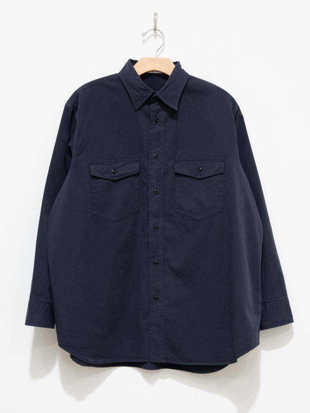 Namu Shop - Y Organic Cotton High Density Satin Shirt - Navy