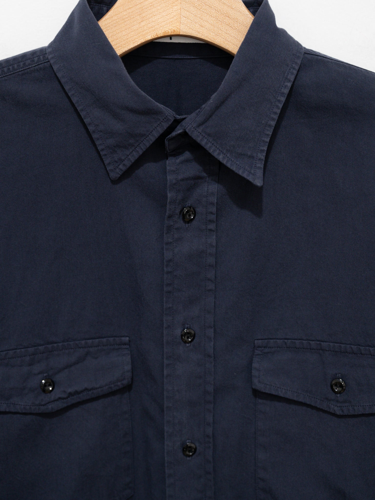 Namu Shop - Y Organic Cotton High Density Satin Shirt - Navy