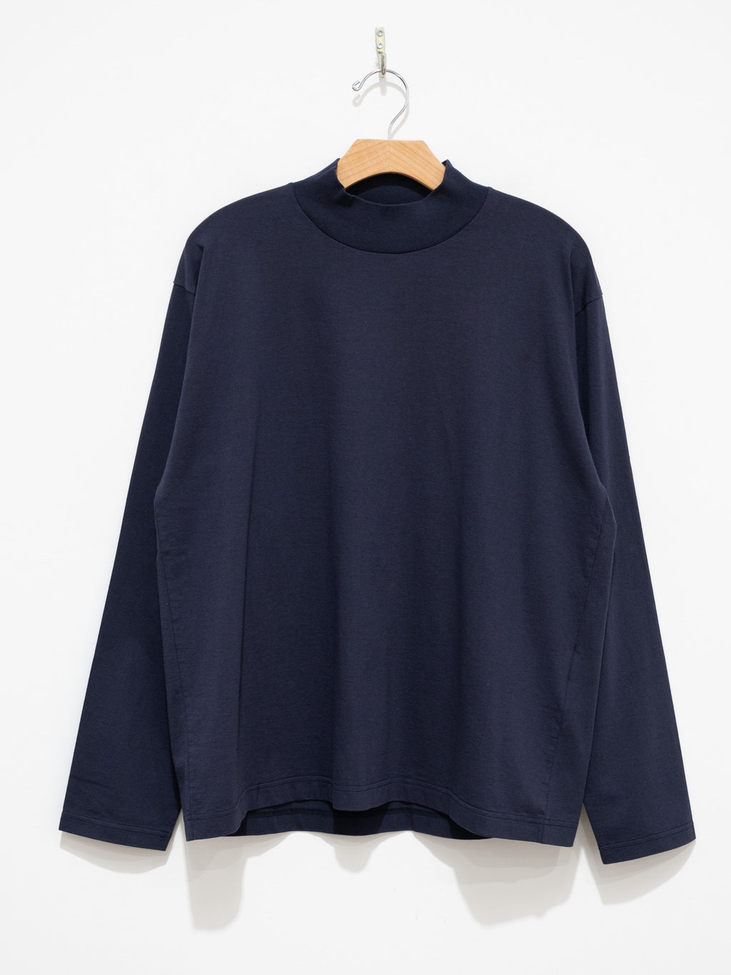 Namu Shop - Y Organic Cotton Jersey Mockneck L/S Tee - Navy