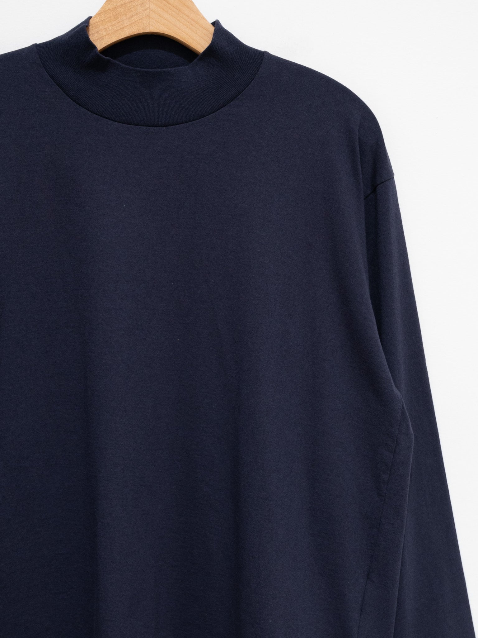 Namu Shop - Y Organic Cotton Jersey Mockneck L/S Tee - Navy