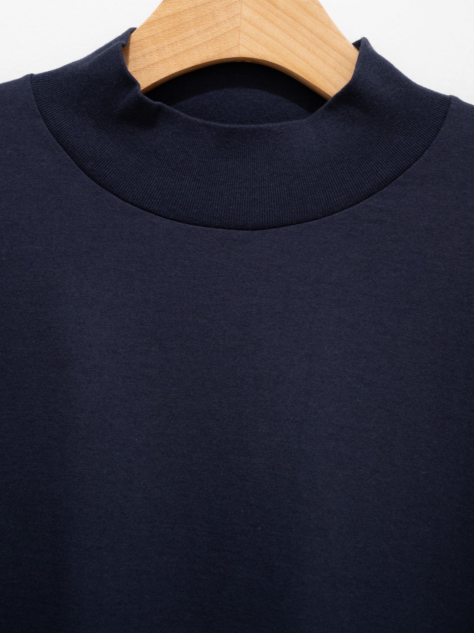 Namu Shop - Y Organic Cotton Jersey Mockneck L/S Tee - Navy