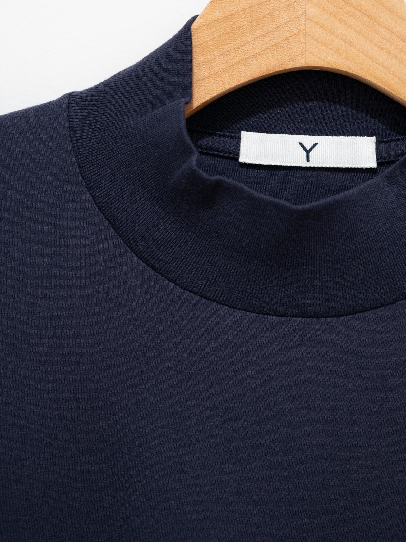 Namu Shop - Y Organic Cotton Jersey Mockneck L/S Tee - Navy