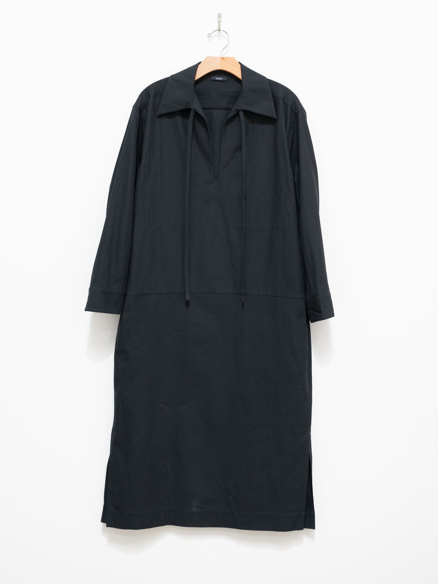 Cotton Linen High Twist Gabardine Tunic Dress - Navy Cotton Linen High Twist Gabardine Tunic Dress - Navy