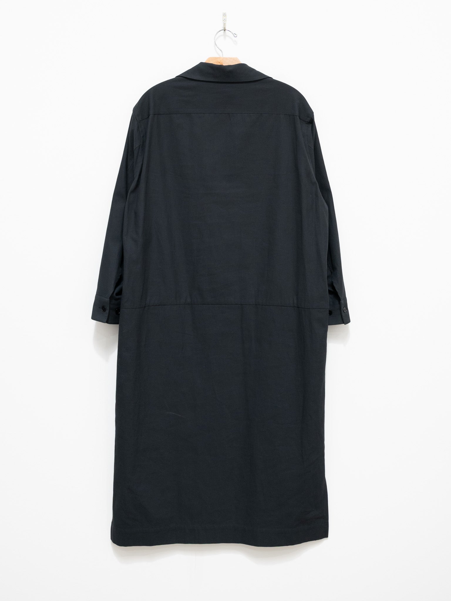 Cotton Linen High Twist Gabardine Tunic Dress - Navy Cotton Linen High Twist Gabardine Tunic Dress - Navy